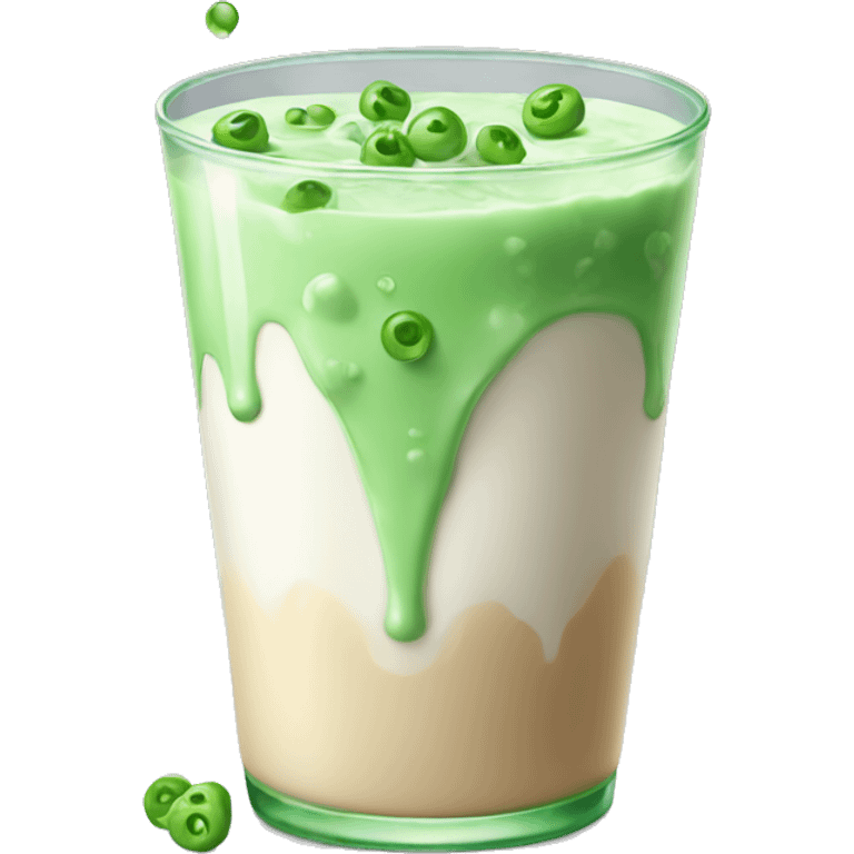 spoiled milk with green pieces emoji