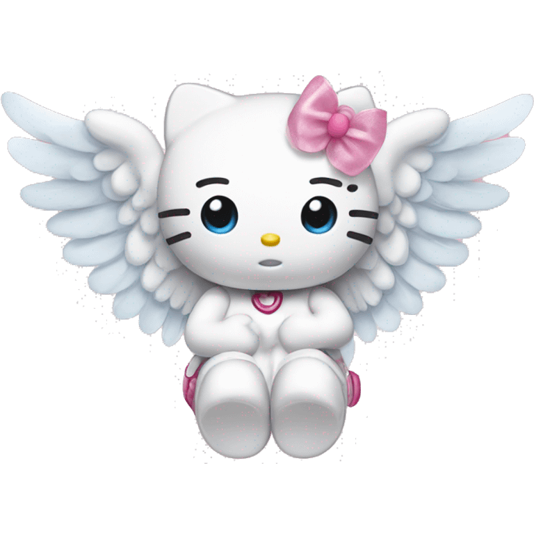 Hello kitty with angel wings emoji