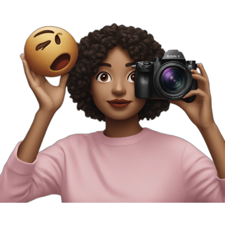 photo shoot with sony emoji