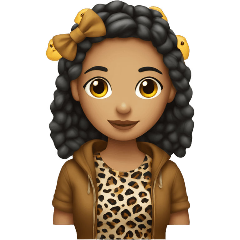 A spanish girl with animal print clothe emoji