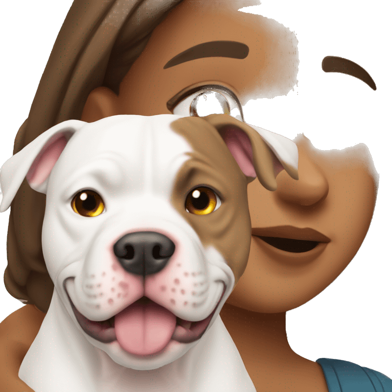 Pitbull with a girl emoji