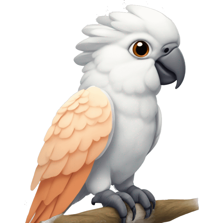 Goffins cockatoo with peach cheeks emoji