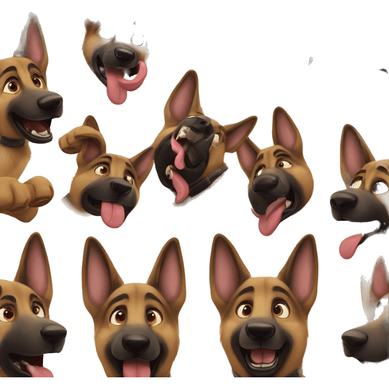 German shepherd acting crazy emoji