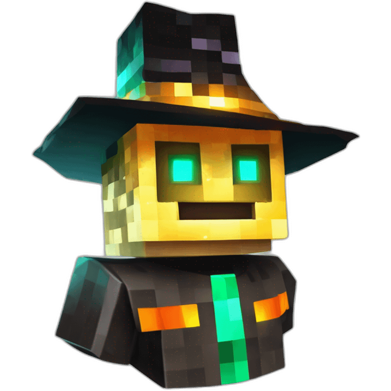 Pixel Minecraft Fedora Halloween Head Mask Diamond Obsidian Emerald Flame Shiny Glow Reward Legendary Unique Epic Mystery emoji