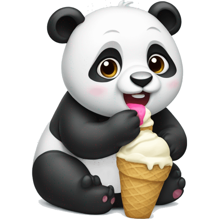 Panda eating ice cream emoji