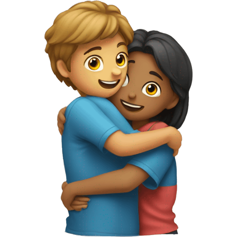 boy hugging girl emoji