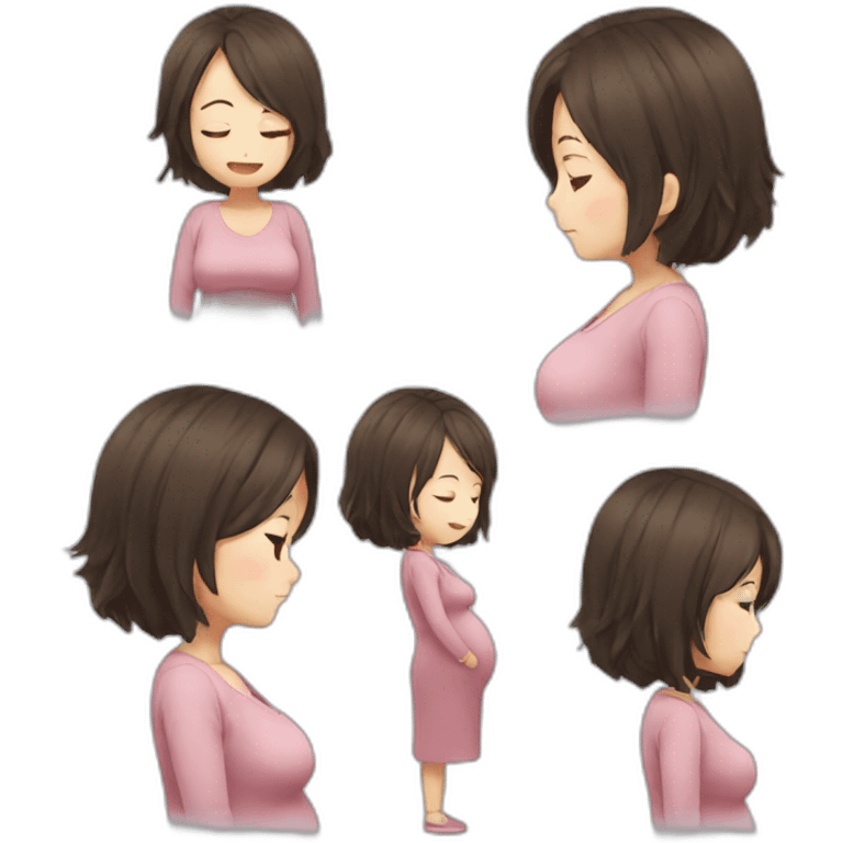 pregnant woman, anime emoji