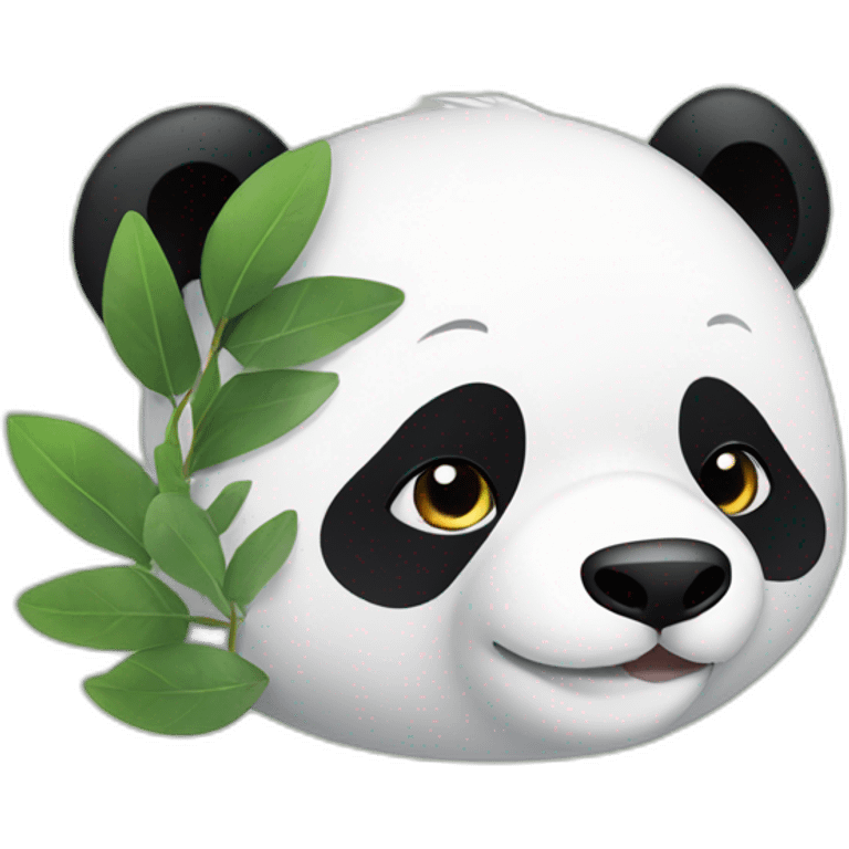 Panda chewing eucalyptus emoji