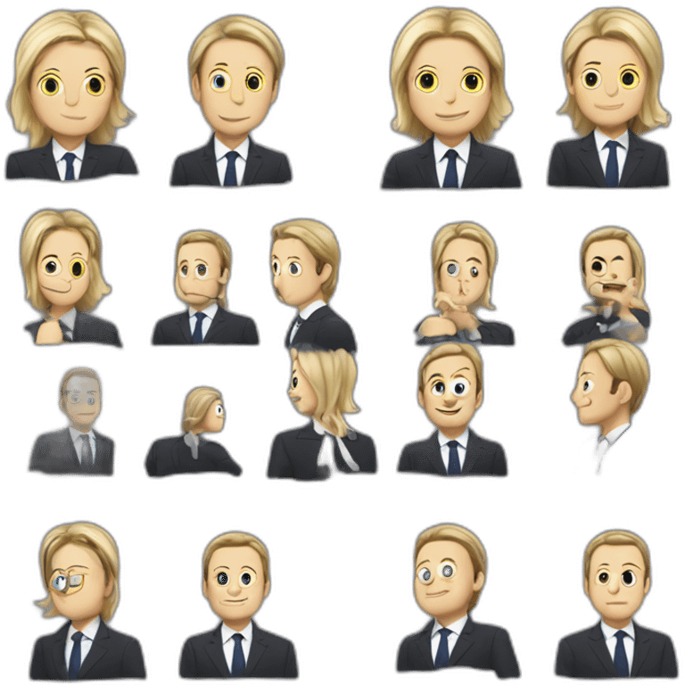 Macron sur marin lepen emoji