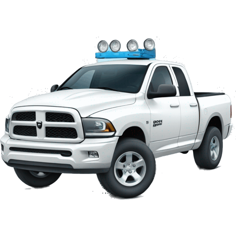 Dodge ram Dooley white truck faded to blue  emoji