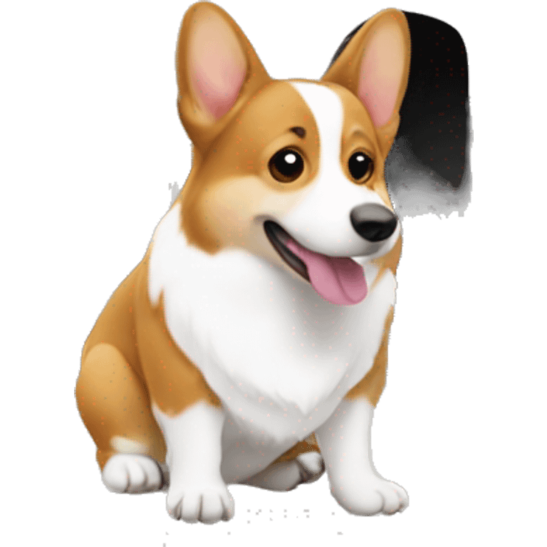 Corgi in a white farrier truck emoji