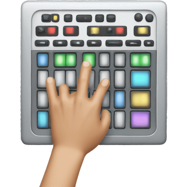 finger pressing Drum machine emoji