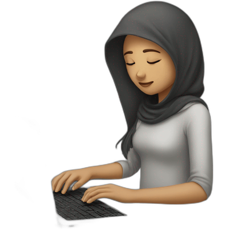 sleepy-moslem-girl-on-laptop emoji