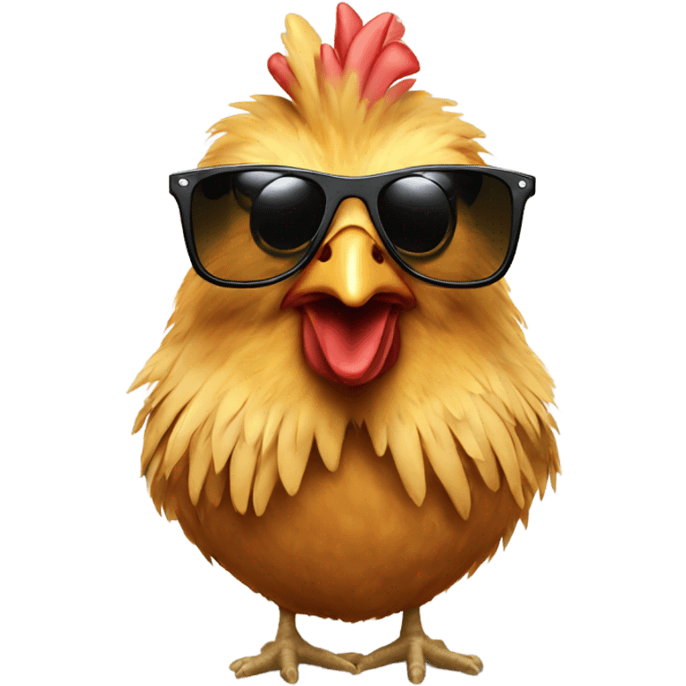 Chicken wearing sunglasses emoji