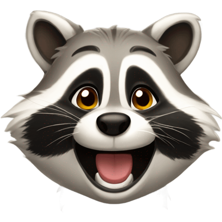 Happy raccoon emoji