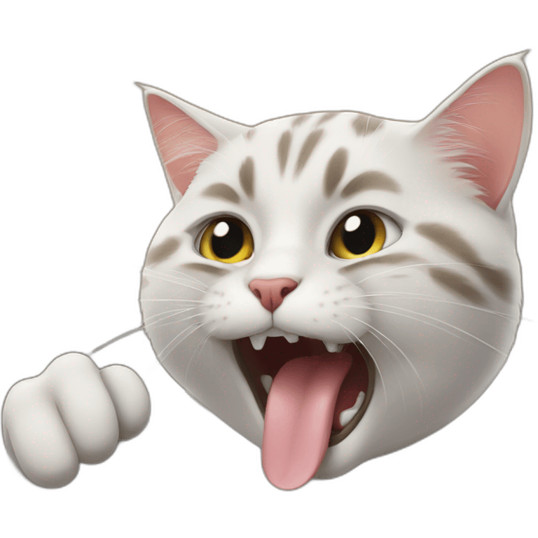 cat licking its paw emoji