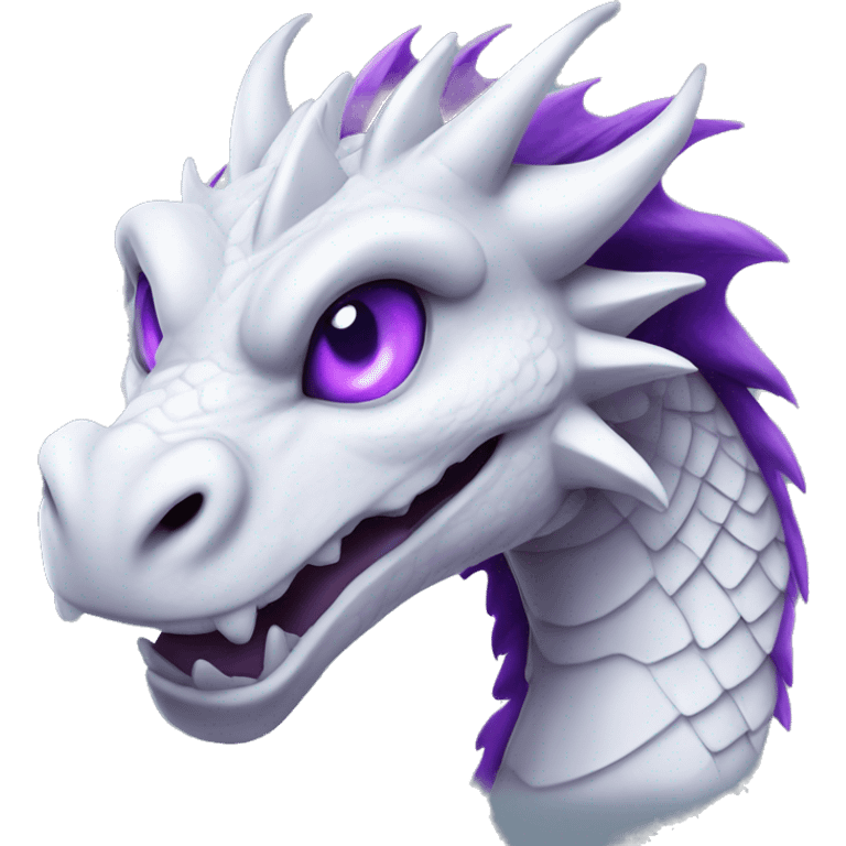 White dragon with purple eyes house of dragon style  emoji