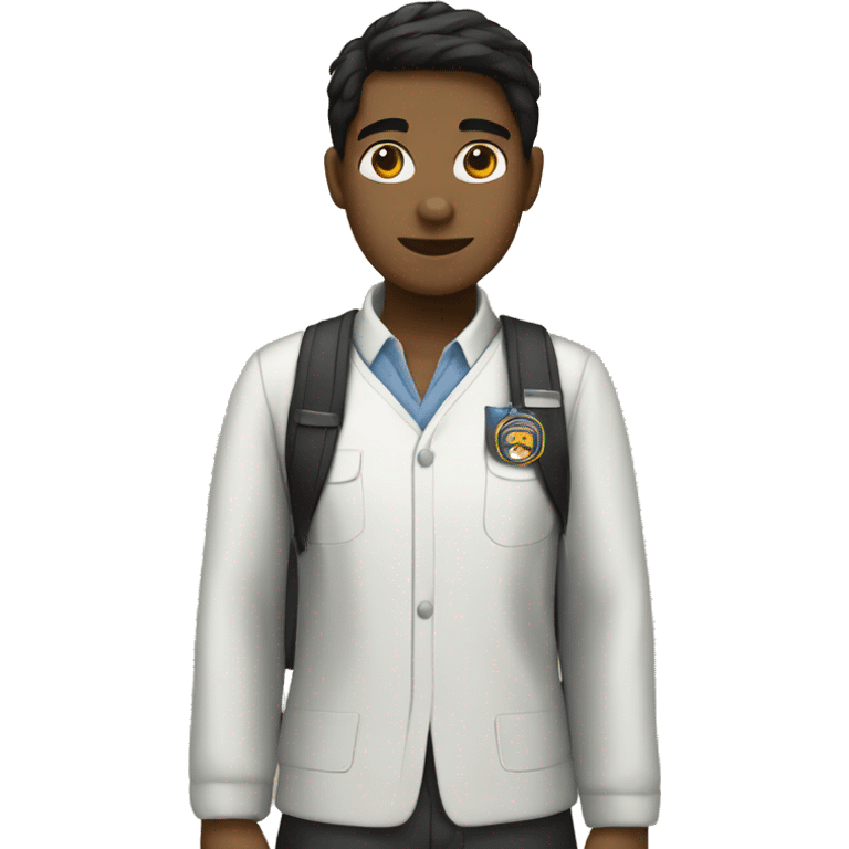 student black hair wear uniform  emoji