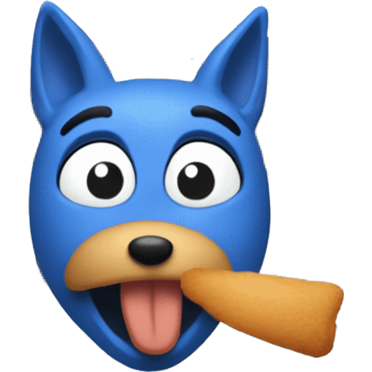 Bluey eating chicken fingers emoji