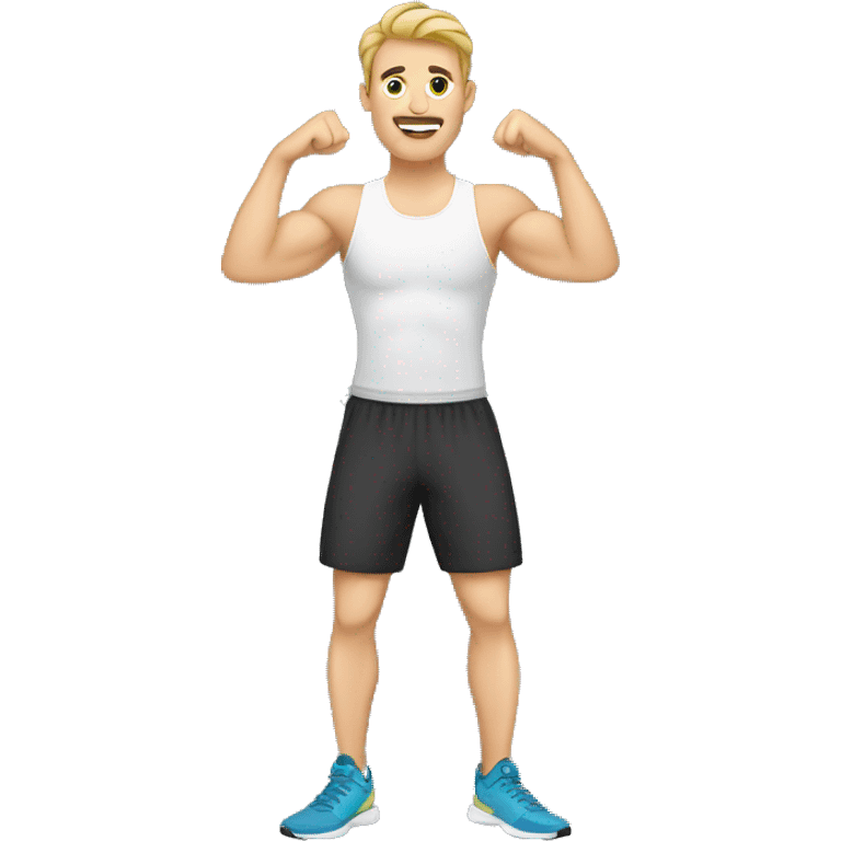 European Guy doing workout  emoji