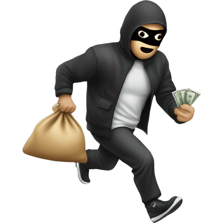 a robber with a money bag running facing to the left emoji