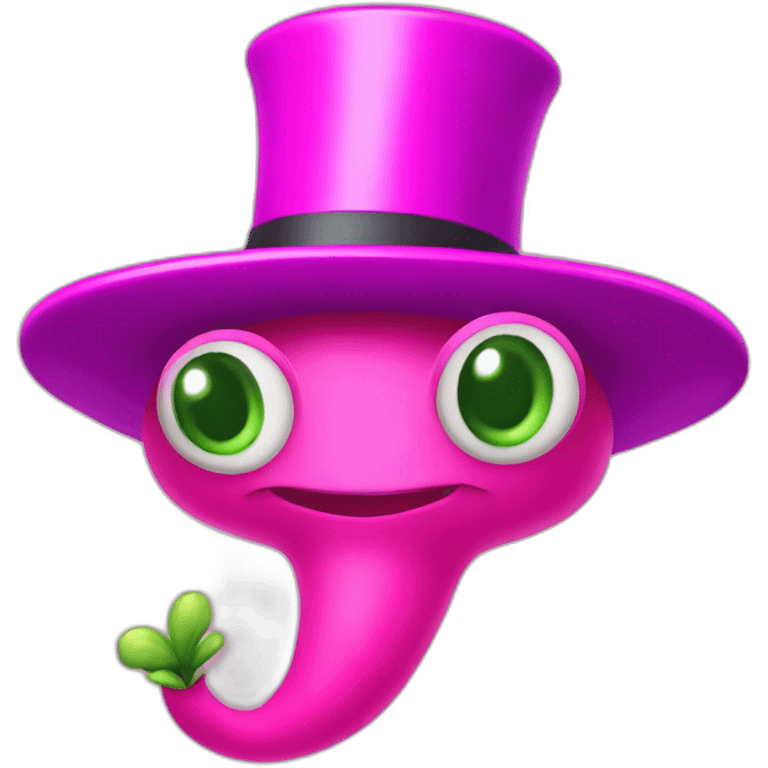 Pink peashooter With magician hat emoji