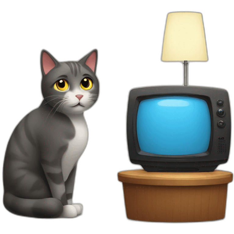 cat watching tv emoji