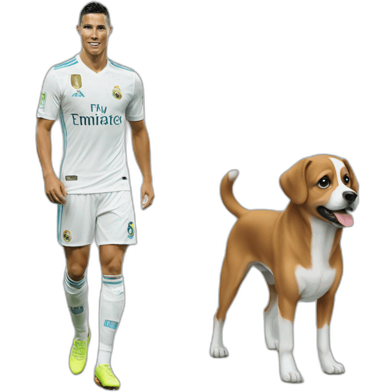 Un chien sur le dos de Ronaldo  emoji