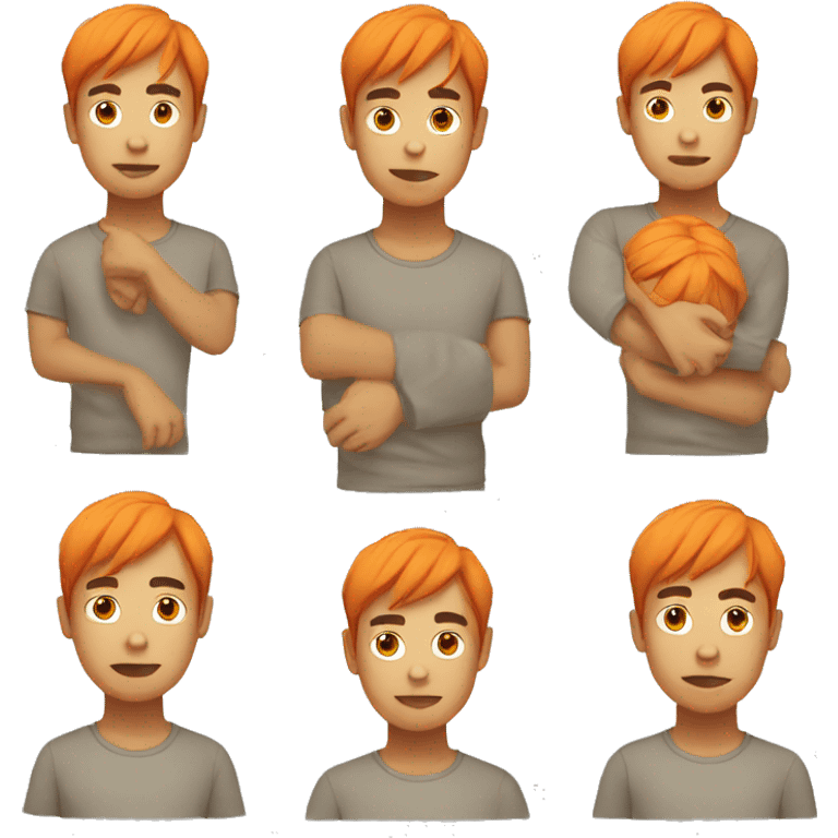 asian guy orange hair emoji