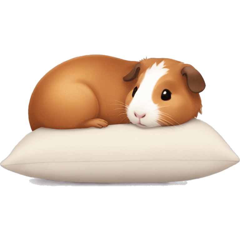 Guineapig cuddling a soft pillow emoji