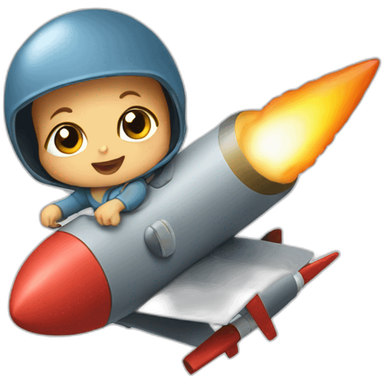 Baby riding a missile emoji