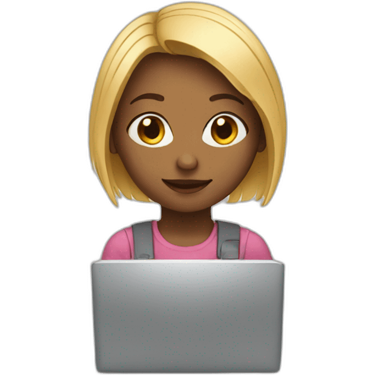 a cute young woman who uses a computer emoji