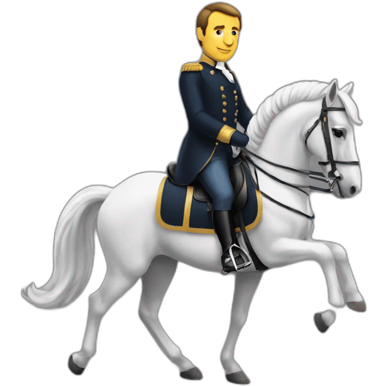 Macron sur un cheval emoji