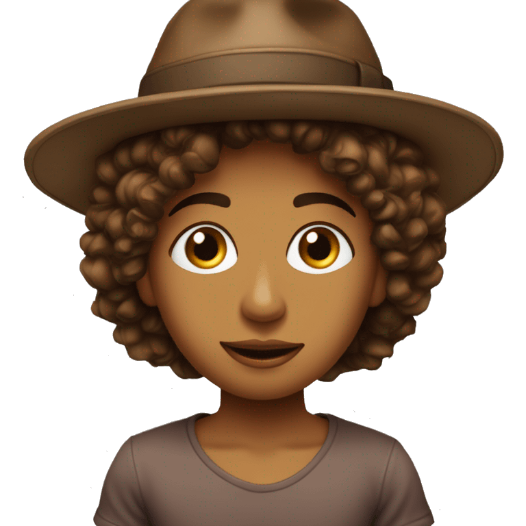 Cheveux : crépu
Yeux : Marron.
Accessoires : Porte un chapeau stylé.
Style : T-shirt artistique et tient un livre. emoji