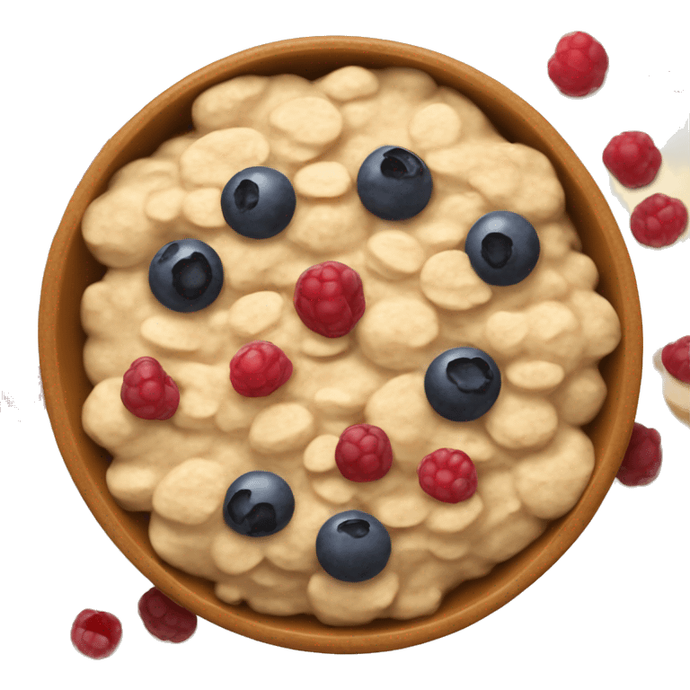 Oatmeal with berrys on top emoji