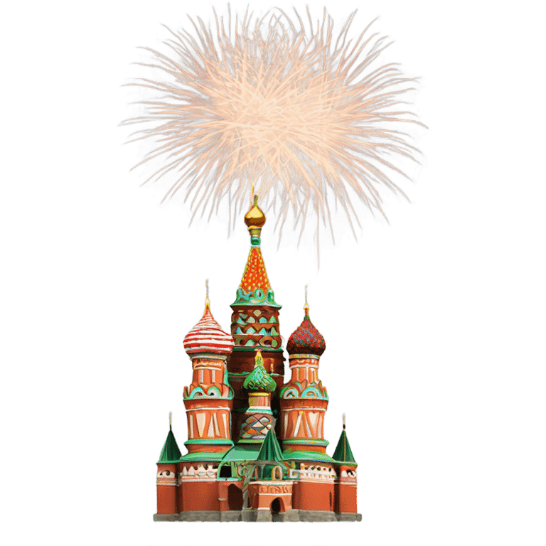 Kremlin tower fireworks  emoji