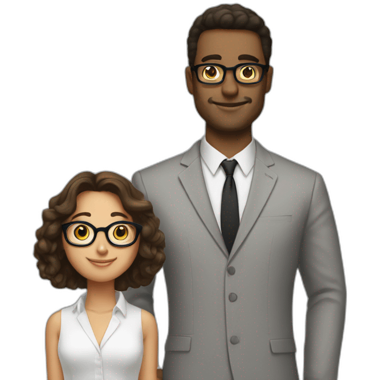 tall brunnete with glasses guy emoji