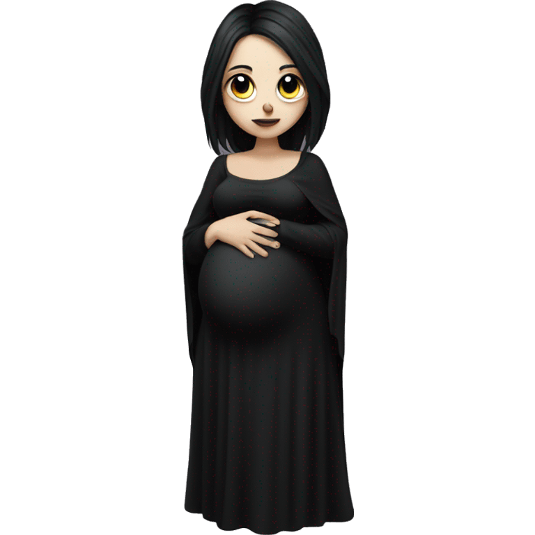 Pregnant goth woman emoji