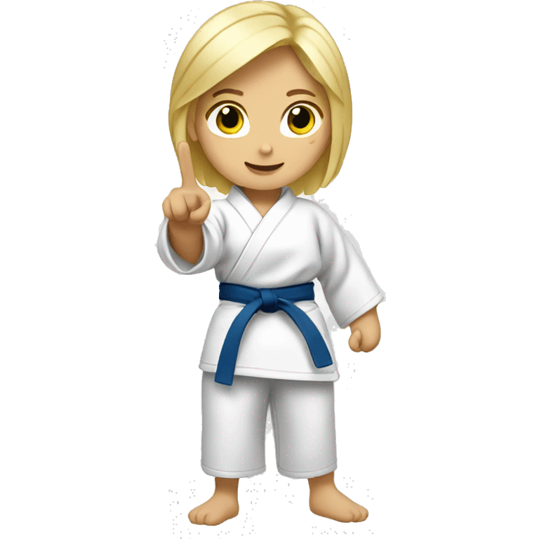 blond judo girl pointing finger emoji