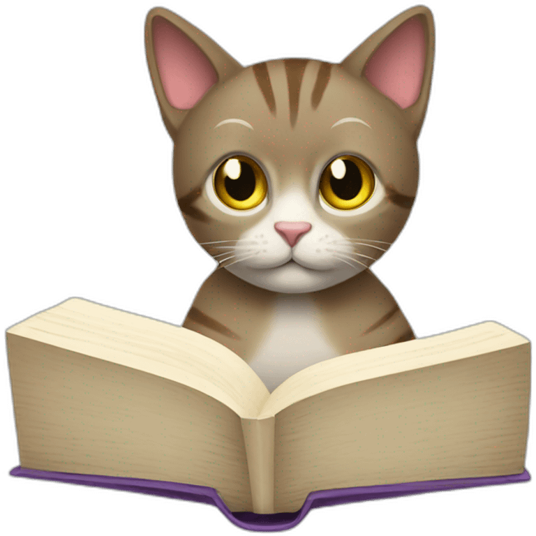 reading book cat emoji