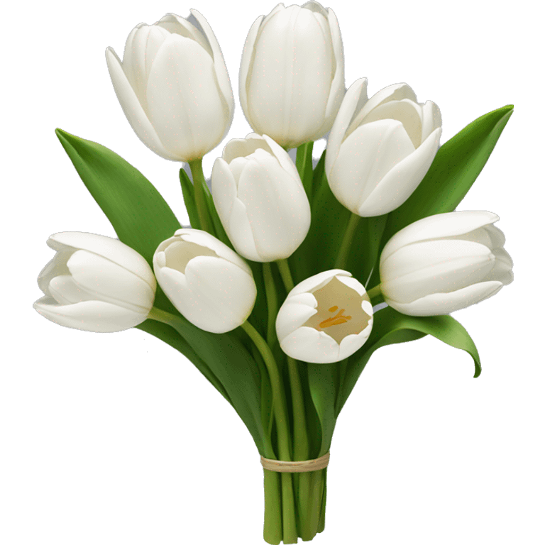 White tulips bouquet  emoji