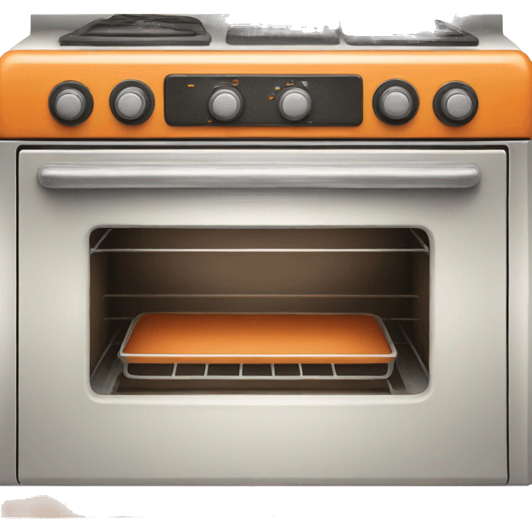 Realistic orange vintage oven emoji