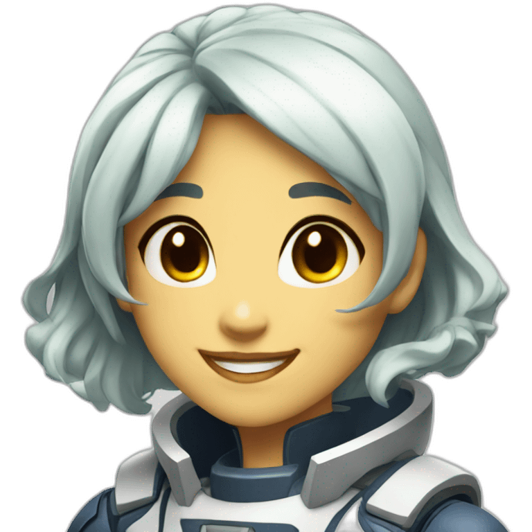 Anime space girl emoticon shows class and smiles emoji