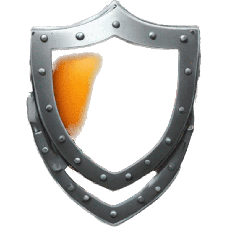 orange metal shield with vehicle symbol in the middle emoji