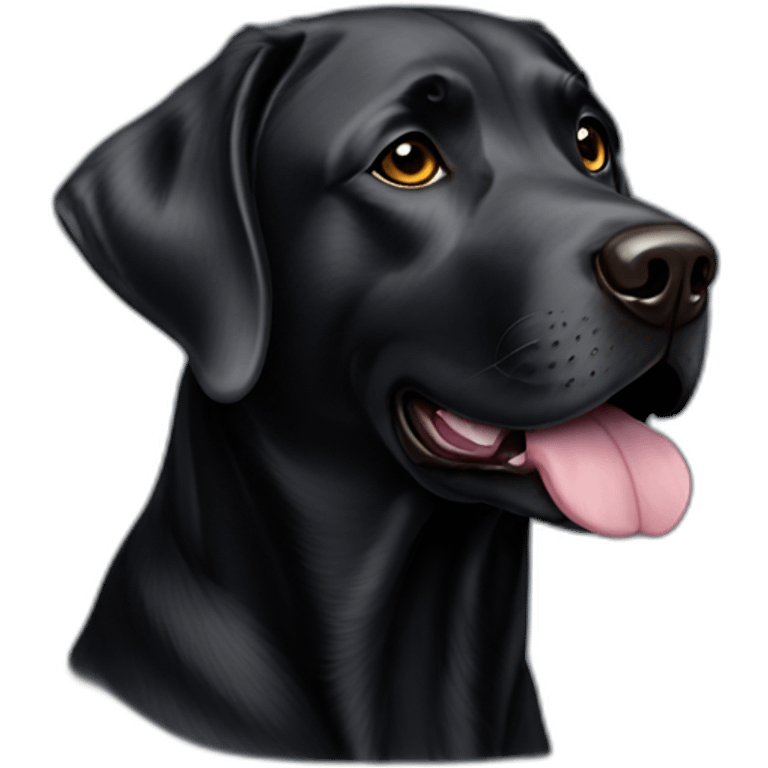 Senior Black lab small head tiny eyes small tongue emoji