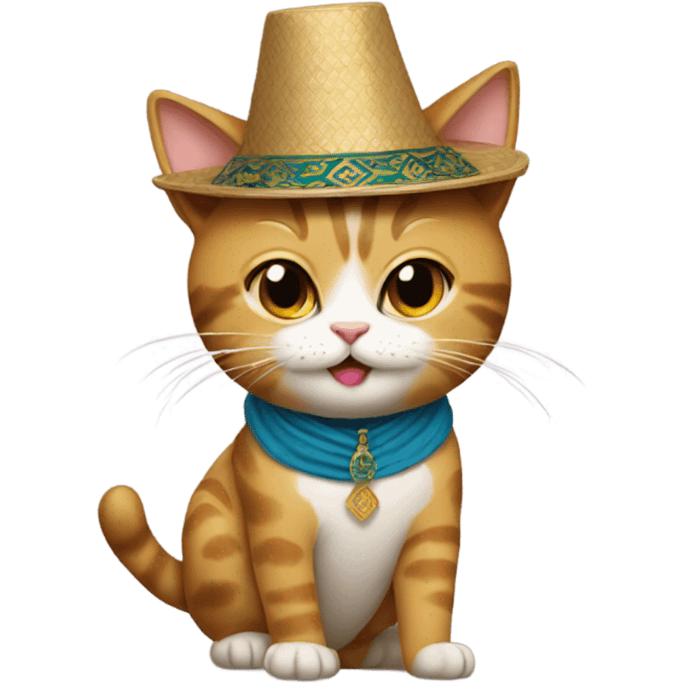 Cat wearing a songkok emoji