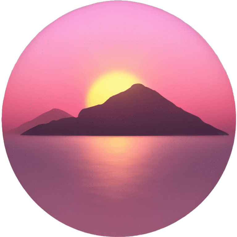 a sunset without the sun rays, pink emoji