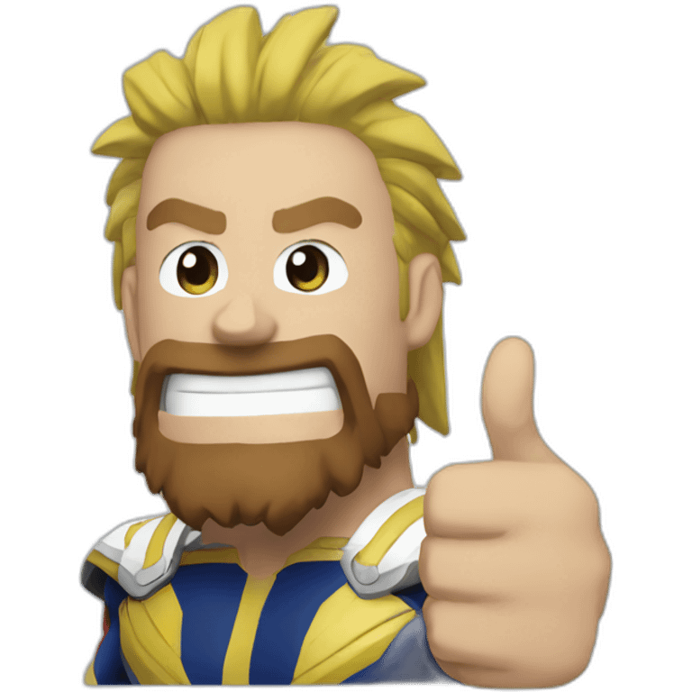 All Might with a brown beard thumbs up emoji