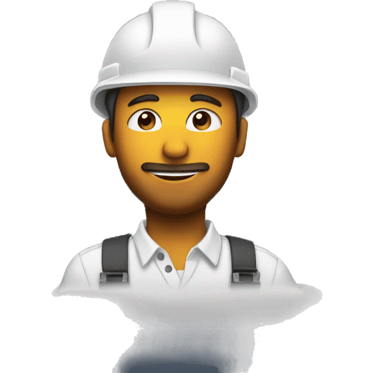 Man with hard hat on a plane emoji