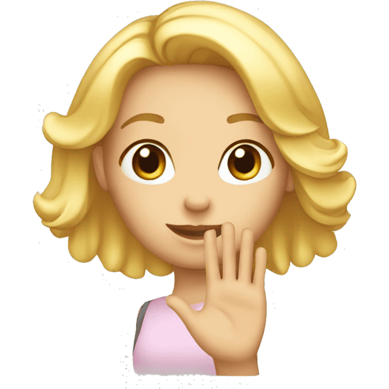 blond Girl stop hand emoji